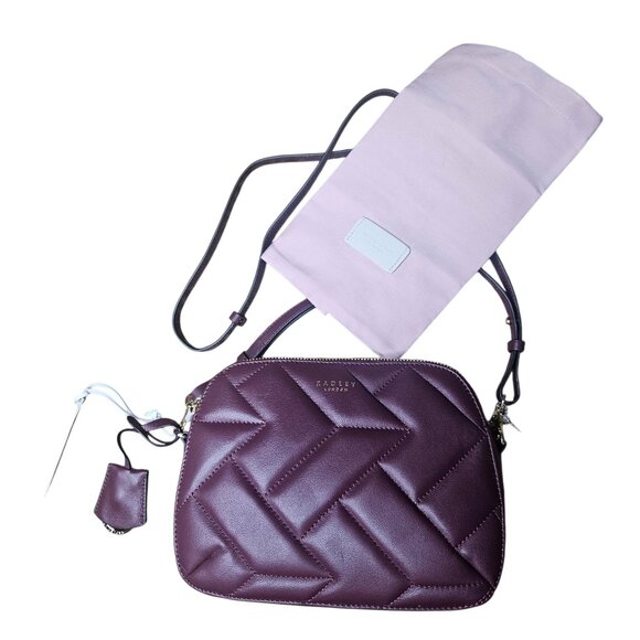 NWT $208 Radley London Dukes Place Quilt Medium Cross Body bag Embossed Leather - Picture 4 of 16